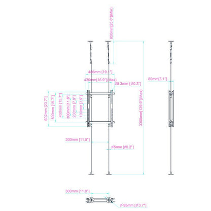 Multibrackets M Pro Series - Wire 3000 Back to Back
