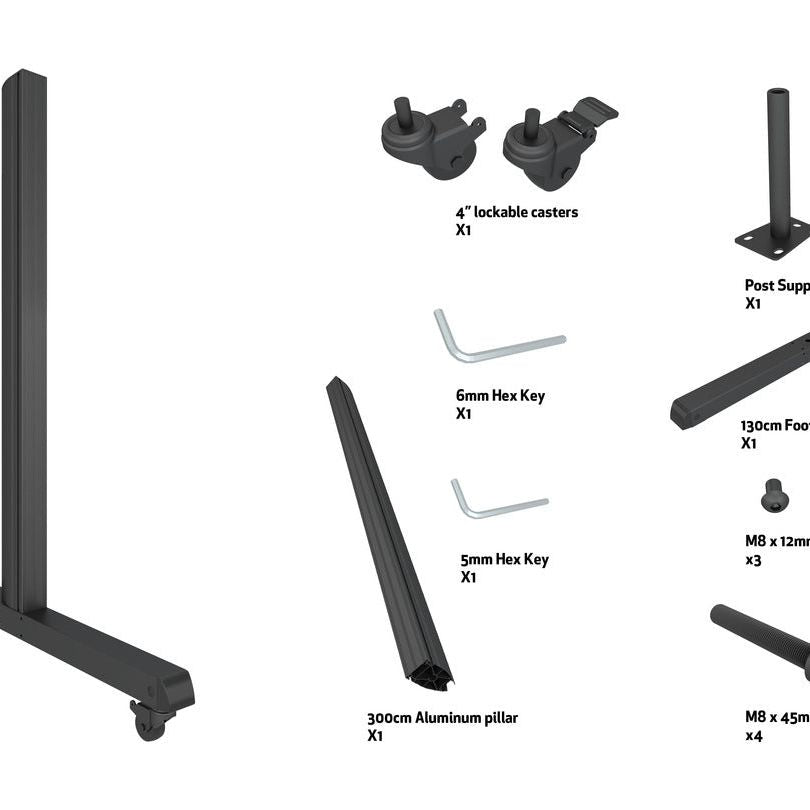 Multibrackets M Pro Series - Wheelbase 300cm Pro inc castors