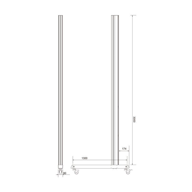 Multibrackets M Pro Series - Wheelbase 300cm Pro inc castors
