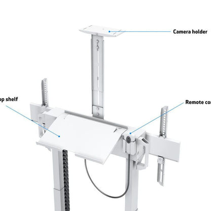 Multibrackets M Motorized Floorstand Incl cabinet & camerashelf 120kg White