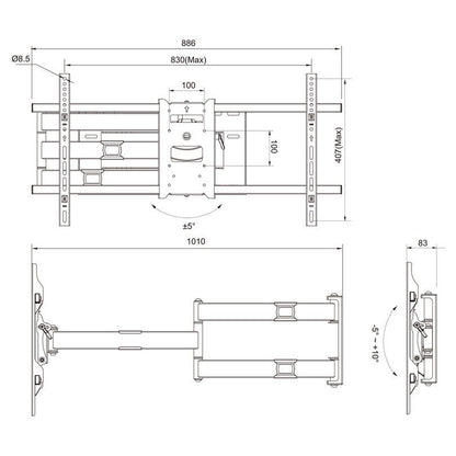 Multibrackets M Universal Long Reach Arm HD 1010mm Single White