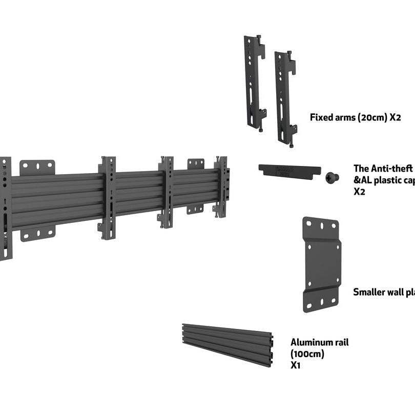 Multibrackets M Wallmount Pro MBW2U Fixed 200 Black