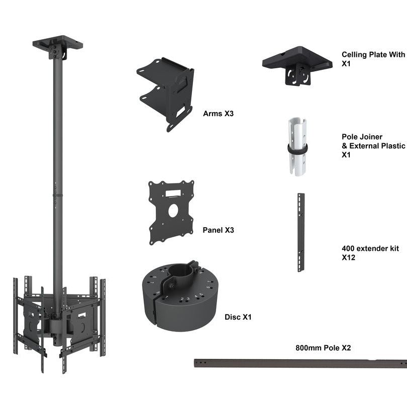 Multibrackets M Ceiling Mount Pro Triple 49BDL-4050D