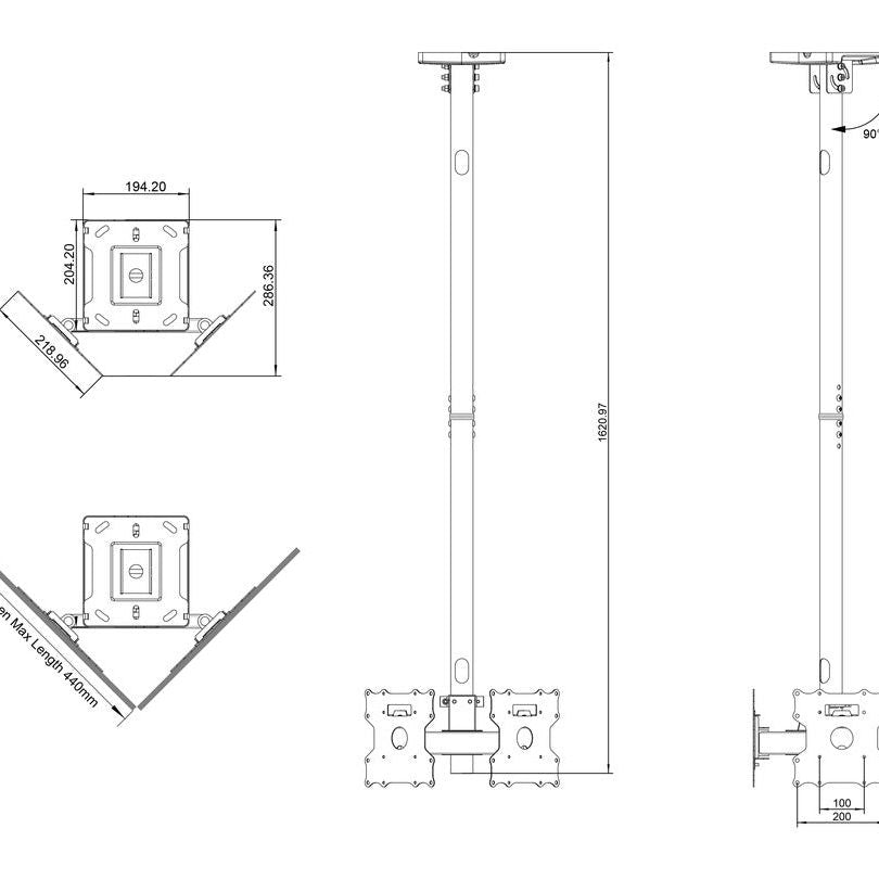 Multibrackets M Ceiling Mount Pro Dual 32BDL-4050D
