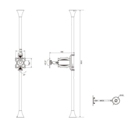 Multibrackets M Floor to Ceiling Mount Pro MBFC1F, VESA200