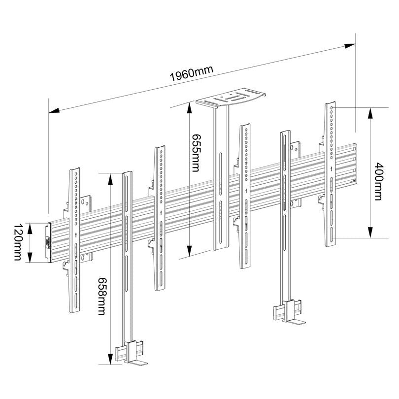 Multibrackets M Pro Series - Side by Side with brackets 65"