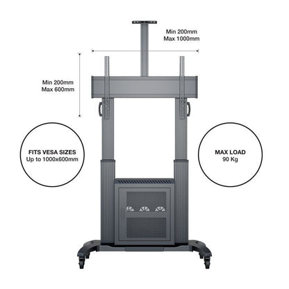 Multibrackets M Public Floorstand Dual Pillar 180 HD with AV Cabinet