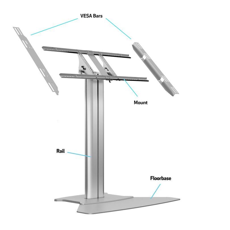 Multibrackets M Public Display Stand 110 HD Floorbase Single Silver
