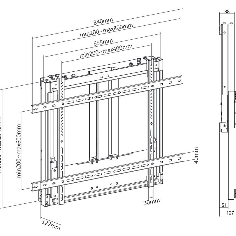 Multibrackets M Counterbalanced Wallmount 40-60kg