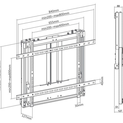 Multibrackets M Counterbalanced Wallmount 40-60kg