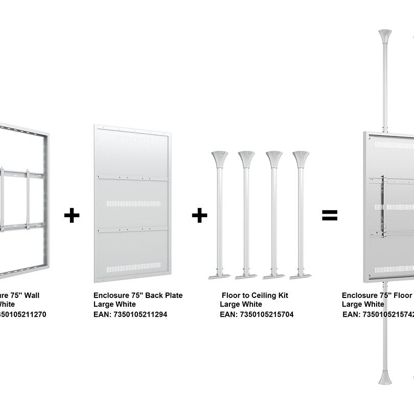 Multibrackets M Pro Series Enclosure - Floor to Ceiling Kit Large White