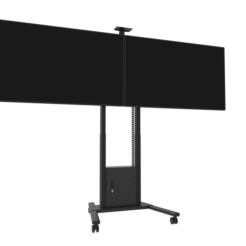 Multibrackets M Motorized Floorstand Dual Screen incl cabinet & cam-shelf 120kg