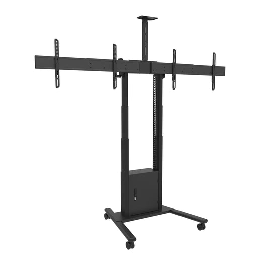 Multibrackets M Motorized Floorstand Dual Screen incl cabinet & cam-shelf 120kg