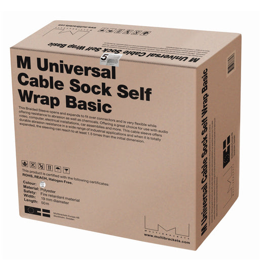 Multibrackets M Universal Cable Sock Self Wrap Basic 19mm Silver 50m