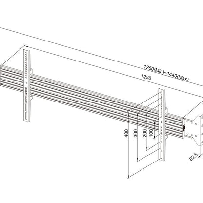 Multibrackets M Wallmount Pro MBWW1U Fixed Black, 125cm