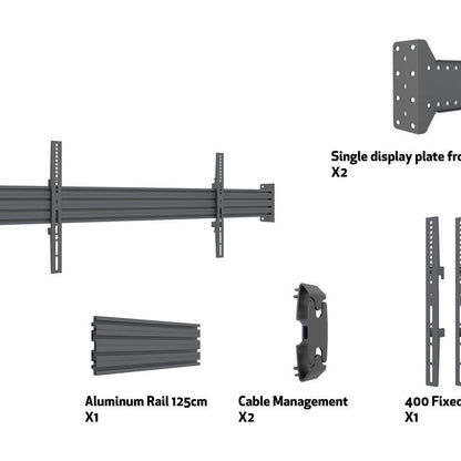 Multibrackets M Wallmount Pro MBWW1U Fixed Black, 125cm