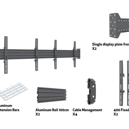 Multibrackets M Wallmount Pro MBWW2U Fixed Black, 200cm