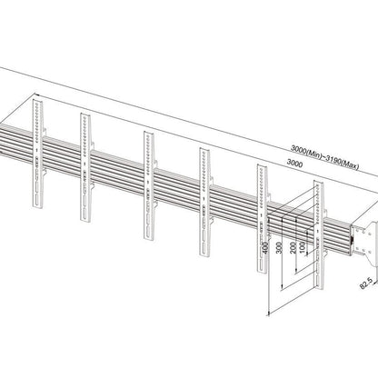 Multibrackets M Wallmount Pro MBWW3U Fixed Black, 300cm