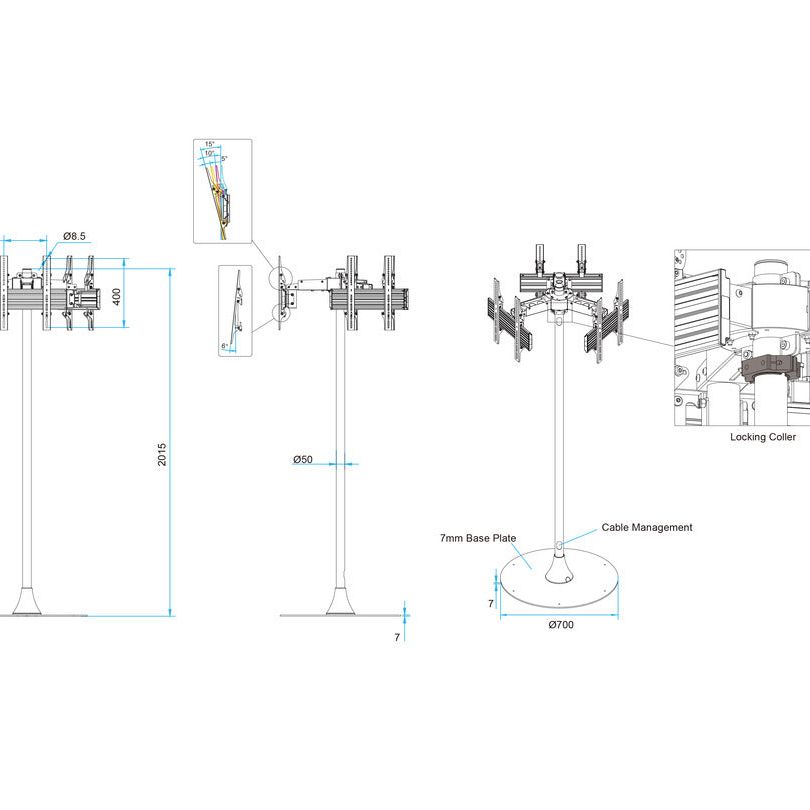Multibrackets M Floorstand Triple Pro MBF3U
