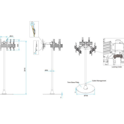 Multibrackets M Floorstand Triple Pro MBF3U