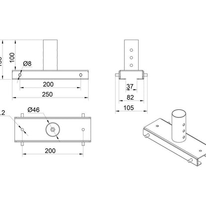 Multibrackets M Ceiling Extension kit 3m Pro OM55N-D/OM46N-D