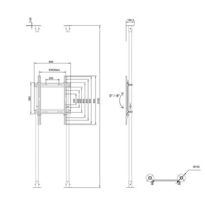 Multibrackets M Floor to Ceiling Mount Pro MBFC2P1UPHD
