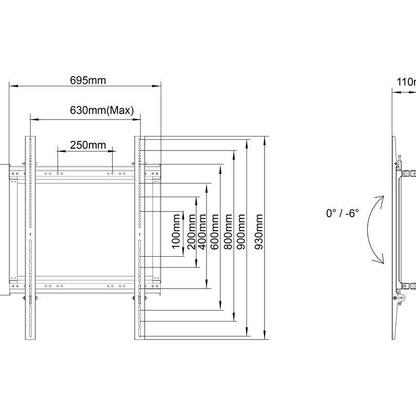 Multibrackets M Pro Series - Dual Pole bracket 600X900