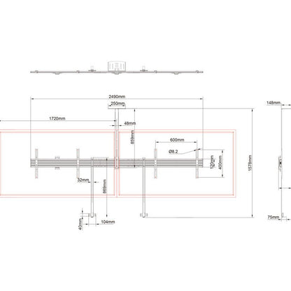Multibrackets M Pro Series - Side by Side with brackets 75"