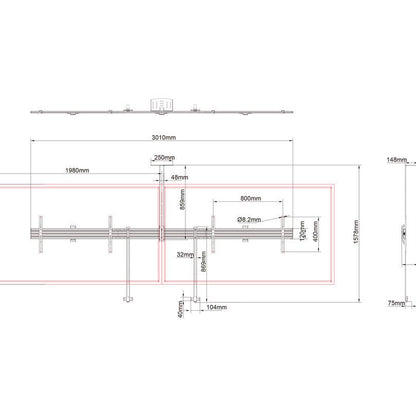 Multibrackets M Pro Series - Side by Side with brackets 90"