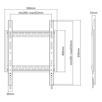 Multibrackets M Universal Wallmount HD Portrait 100kg 400x600
