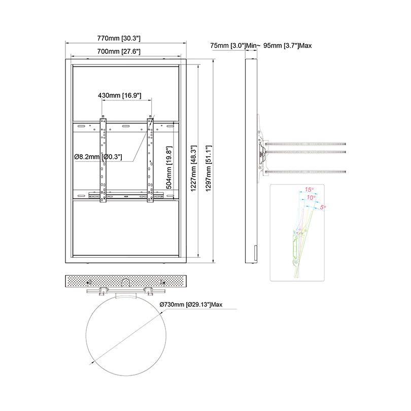 Multibrackets M Pro Series Enclosure 55" Column Medium White