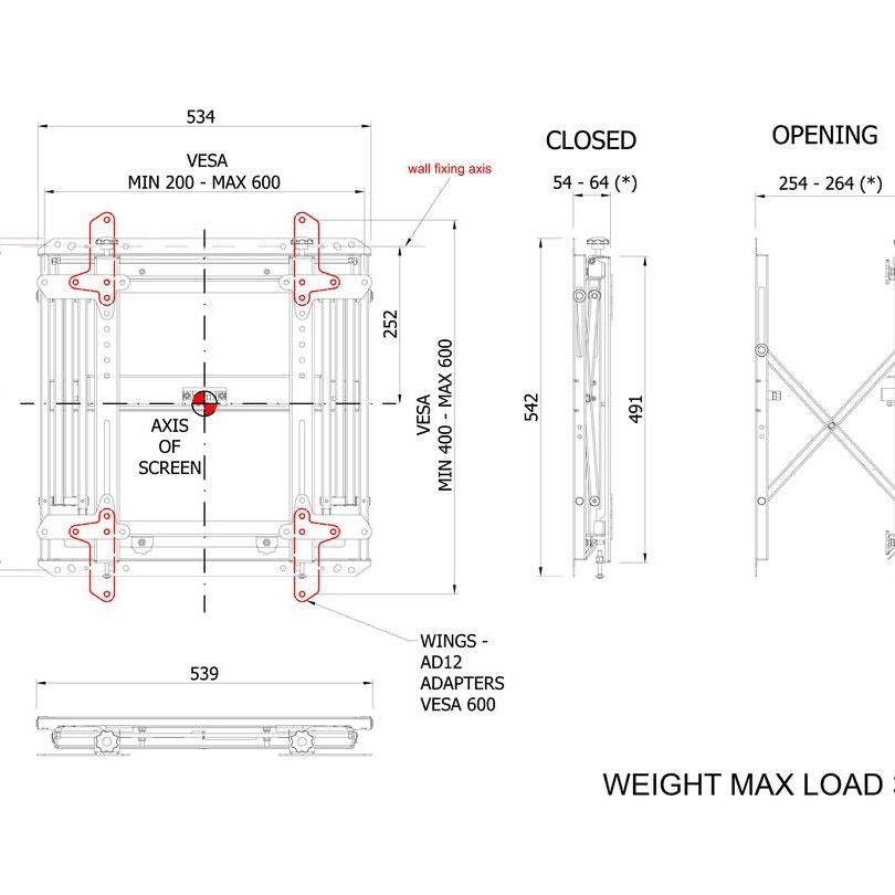 Multibrackets M Public Video Wall Mount Push Slim