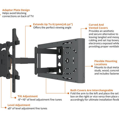 Multibrackets M Hospitality Flexarm with STB Enclosure Black
