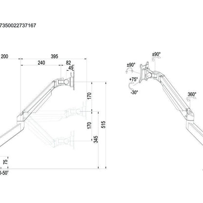 Multibrackets M VESA Gas Lift Arm Single Silver