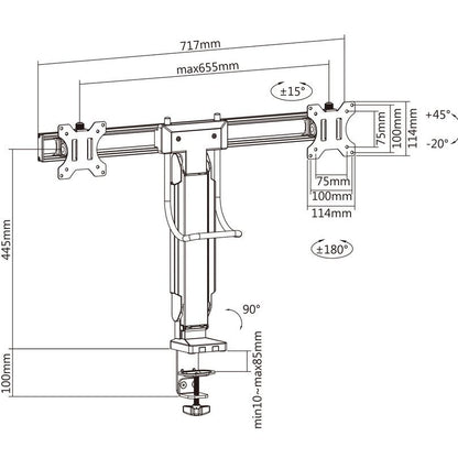 Multibrackets M Deskmount Slim Basic Dual