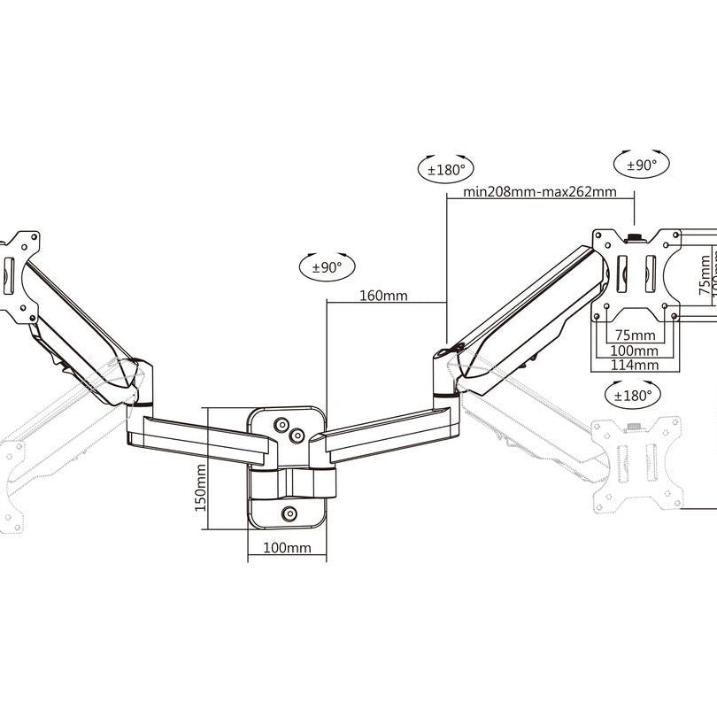 Multibrackets M Monitormount Wall Basic Dual