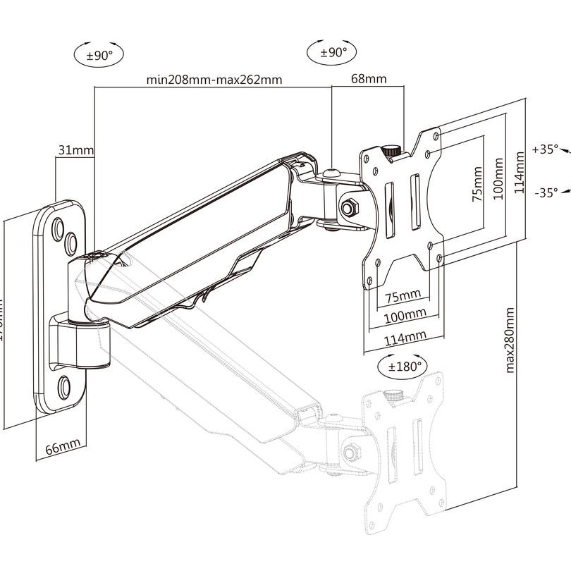 Multibrackets M Monitormount Wall Basic Single