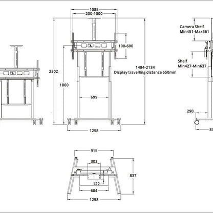 Multibrackets M Motorized Floorstand XL 150kg Black