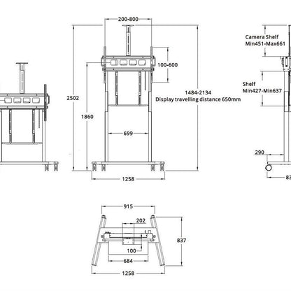 Multibrackets M Motorized Floorstand XL 150kg White