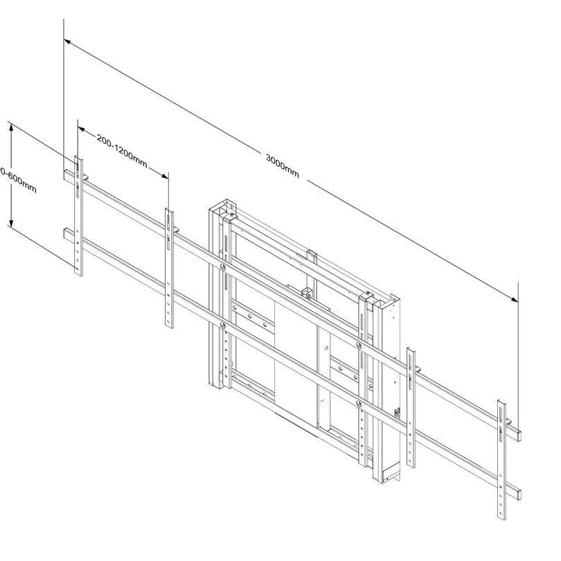 Multibrackets M Motorized Wallmount Dual Screen 160 kg Black SD