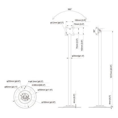 Multibrackets M Pro Series Single Pole Floorbase