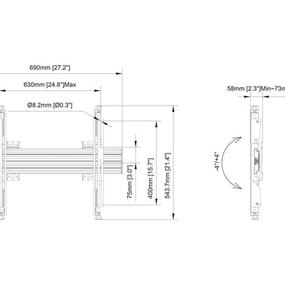 Multibrackets M Wallmount Pro MBW1U Micro Adjustable Black