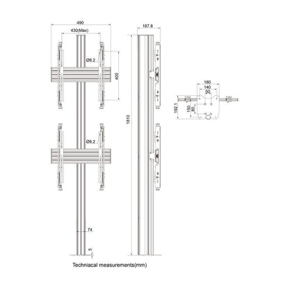 Multibrackets M Floormount Column Pro MBFC2U 180 Micro Adjustable