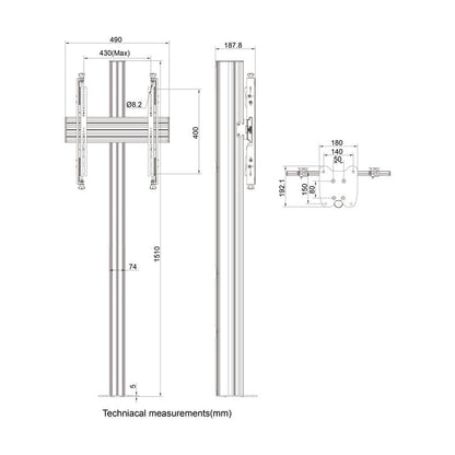 Multibrackets M Floormount Column Pro MBFC1U 150 Micro Adjustable