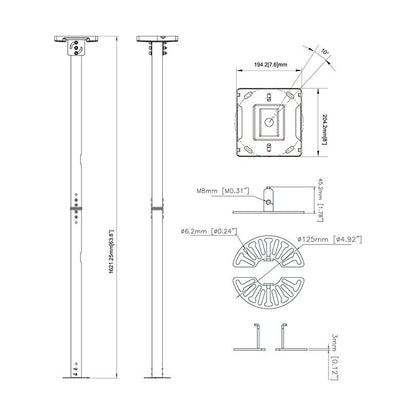 Multibrackets M Pro Series CCTV Ceilingmount White