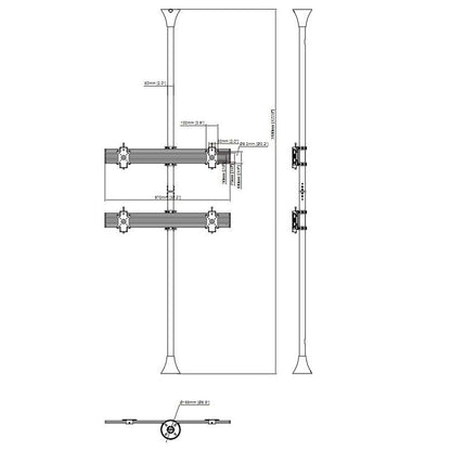 Multibrackets M Floor to Ceiling Mount Pro MBFC2X2U-F100