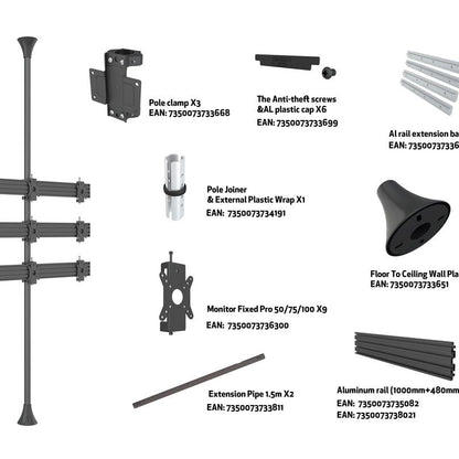 Multibrackets M Floor to Ceiling Mount Pro MBFC3X3U-F100