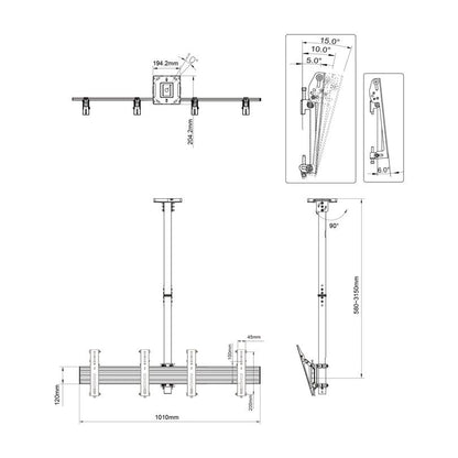 Multibrackets M Ceiling Mount Pro MBC2X1U, VESA 200