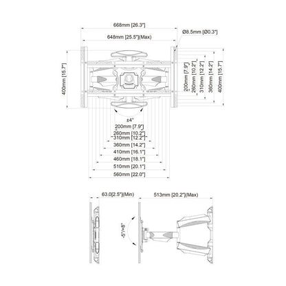 Multibrackets M VESA Flexarm Full Motion Dual Portrait 400x600