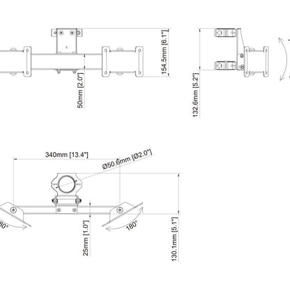Multibrackets M Pro Series - Dual bracket V-shape 32"-43"